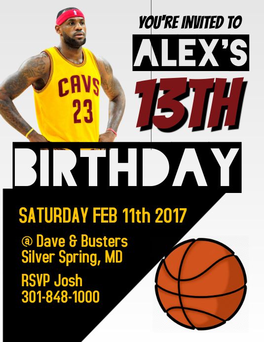 Modele Lebron James Anniversaire Invitation Postermywall Modele Lebron James Anniversaire Invitation Postermywall