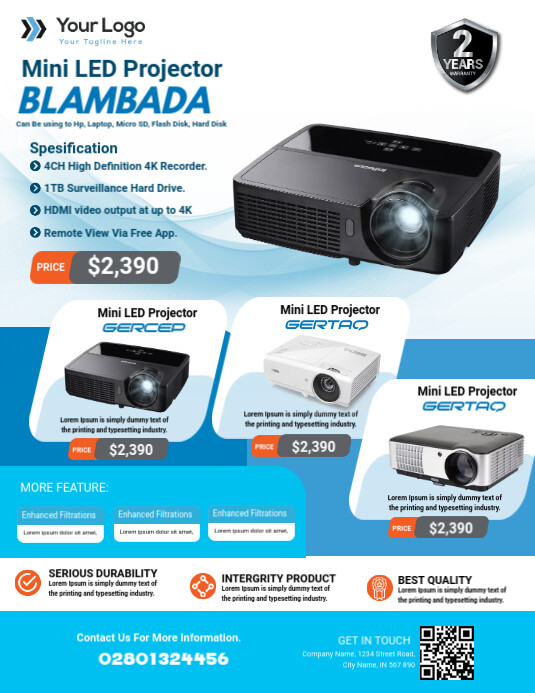 Projector Brochure.pdf Plantilla de Led Projector Catalog | PosterMyWall
