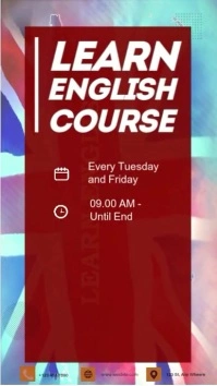 leearn english course Digital Display (9:16) template