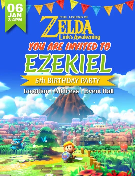 Legend of Zelda Link's Awakening 传单(美国信函) template