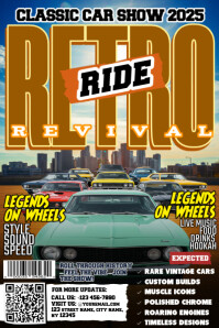 Legends on Wheels: Roll Through History Poster template