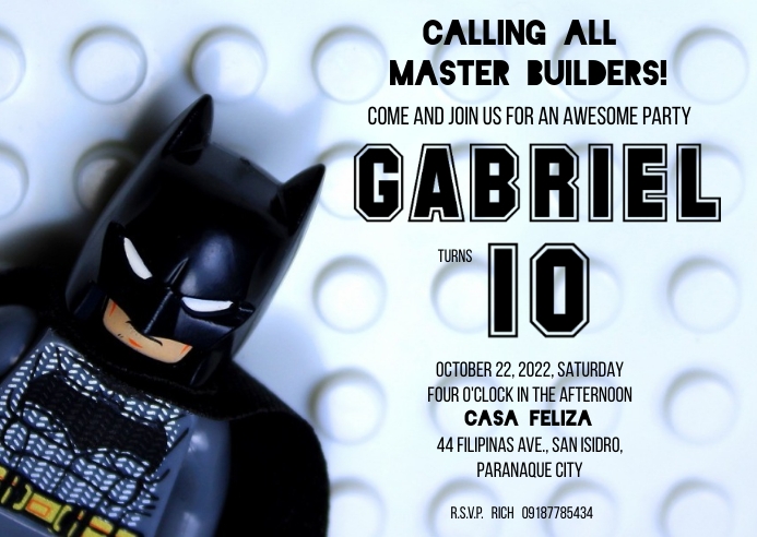 Batman Birthday Card Template
