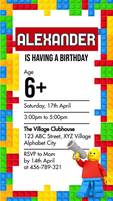 Free Printable Lego Birthday Party Invitation Template, 48% OFF