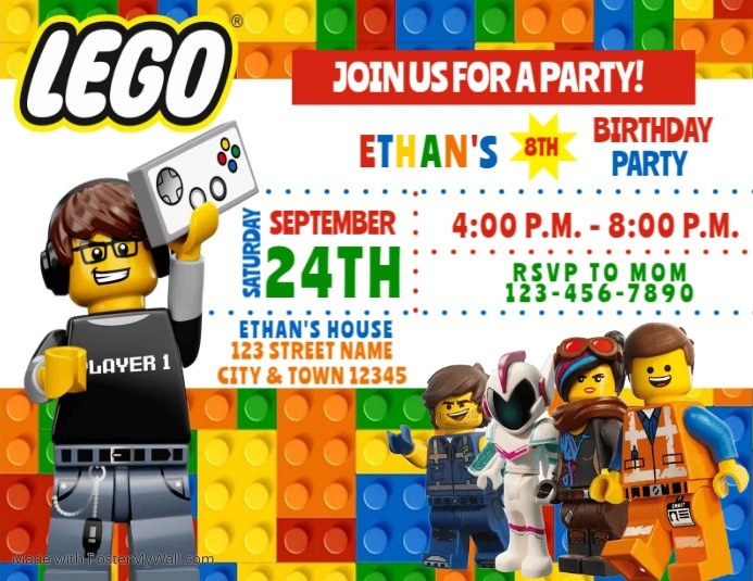 Church Invitation Examples LEGO Birthday Invitation Template | PosterMyWall
