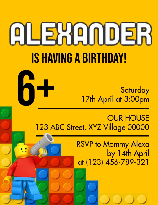 Lego Birthday Invitations