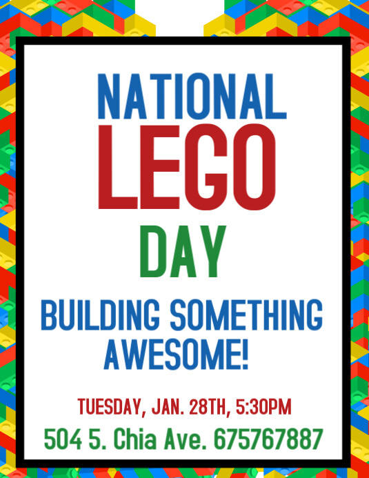 lego day Flyer (US Letter) template
