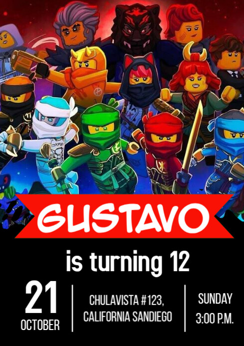 lego ninjago A4 template