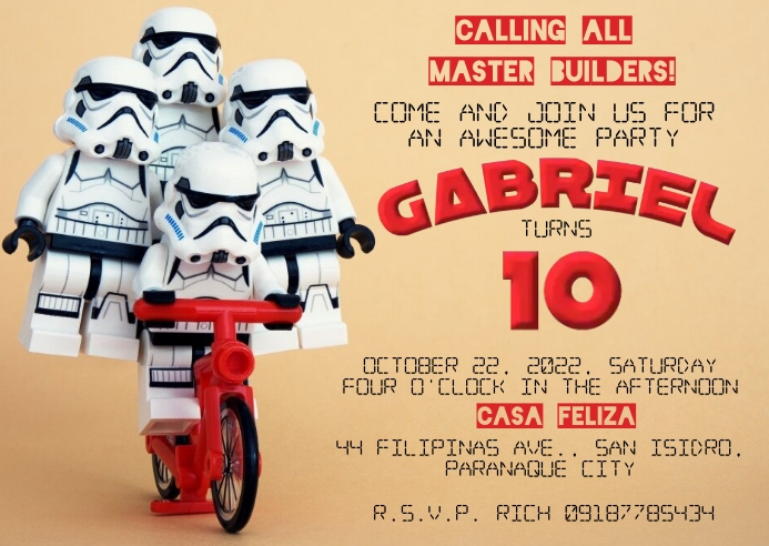 Lego starwars Birthday Party Invite Template | PosterMyWall