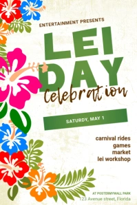 Lei Day Celebration Flyer Template Póster
