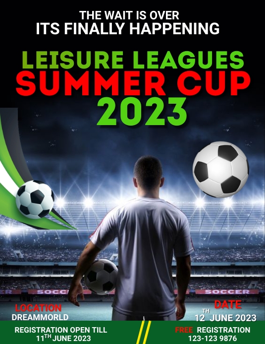 leisure leagues   summer cup flyer template