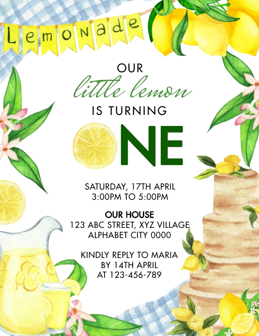 Lemon Birthday Invitation Template | PosterMyWall