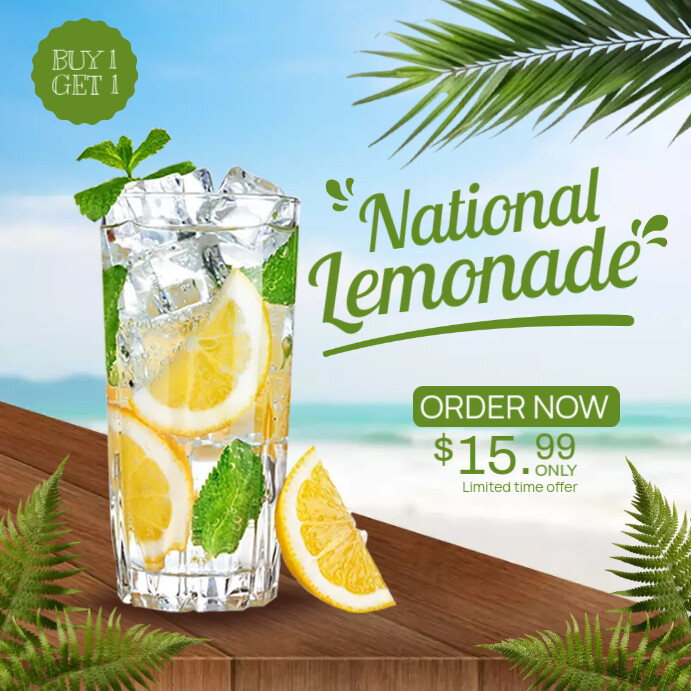 Lemonade Design Ad Plantilla de Lemonade Promotion Instagram Ad | PosterMyWall