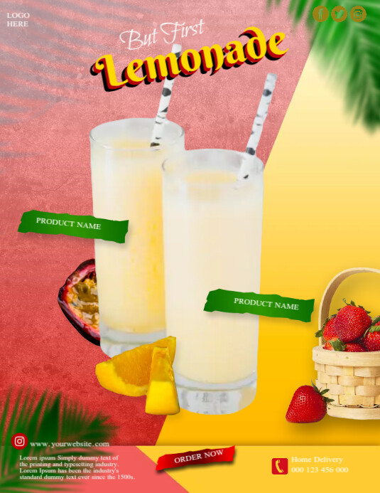Lemonade Design Ad Lemonade Ads Template | PosterMyWall