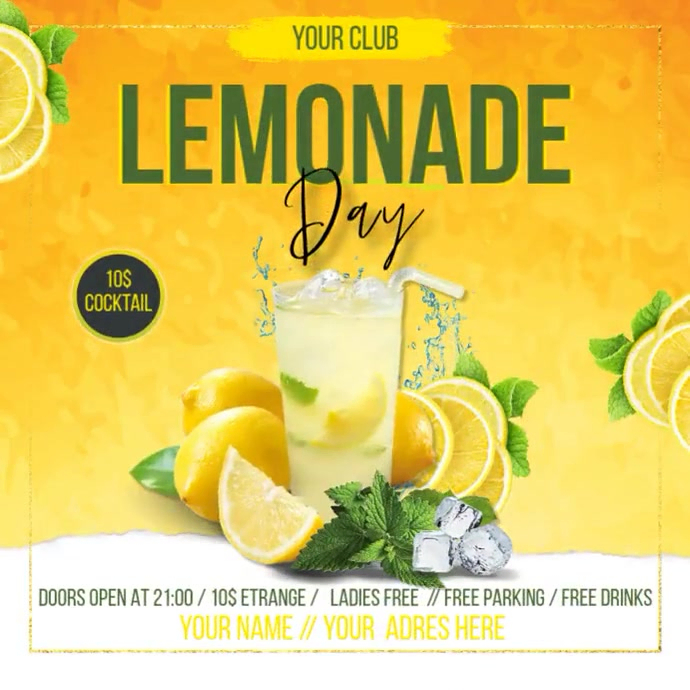 Lemonade Design Ad Lemonade Day Instagram Template | PosterMyWall