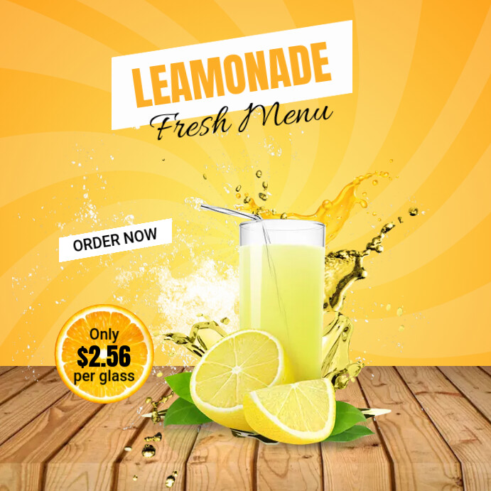 Lemonade Design Ad Lemonade Drink Template | PosterMyWall