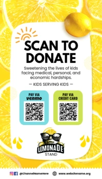 Lemonade Stand Donate Scan Card Template