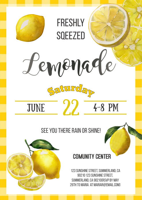 Lemonade Stand Flyer Template PosterMyWall