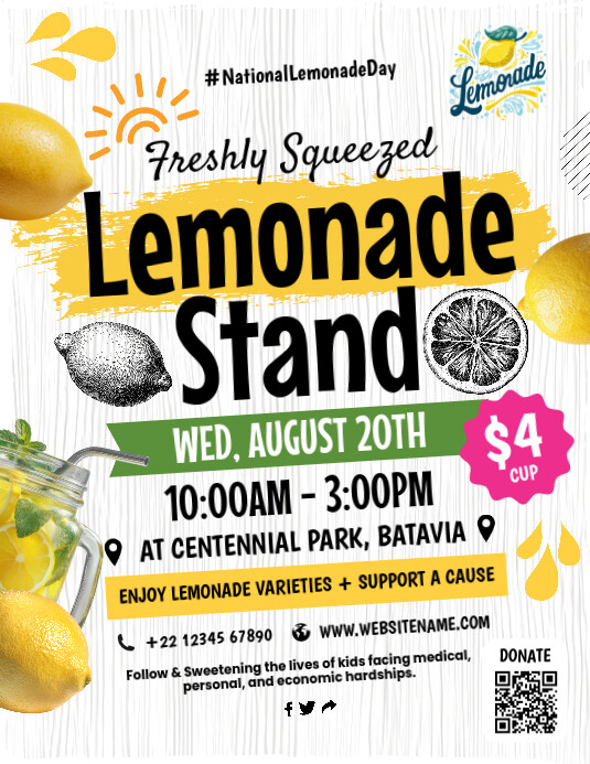 Lemonade Stand Flyer Template ใบปลิว (US Letter)