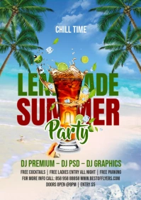Lemonade summer Party A3 template