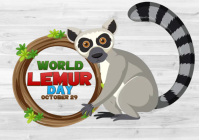 Hvid World Lemur Day A4 Template