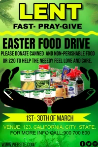 Lent  and Easter food drive design template Pinterest Graphic