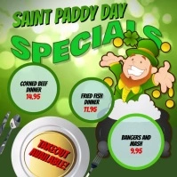 St Patricks day Specials Instagram post Template Instagram-opslag