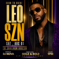 Leo Season Luxury Birthday Party Сообщение Instagram template