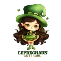 Leprechaun Girl Logo Logótipo template