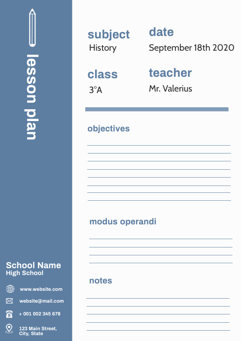 lesson plan a4 template design | PosterMyWall