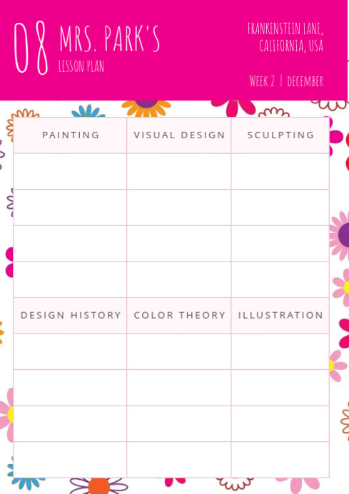 Lesson Plan Design Template | PosterMyWall