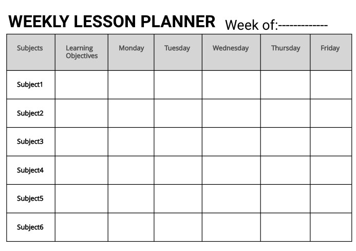 Lesson plan Template | PosterMyWall