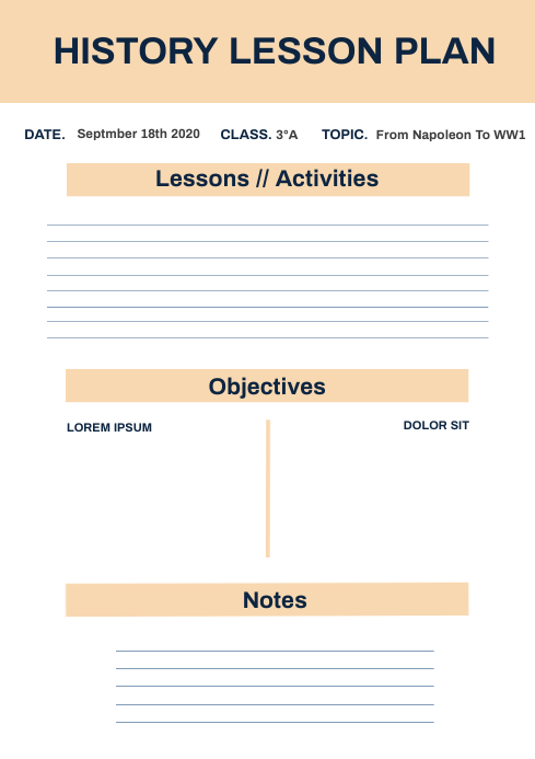 lesson plan simple design a4 template | PosterMyWall