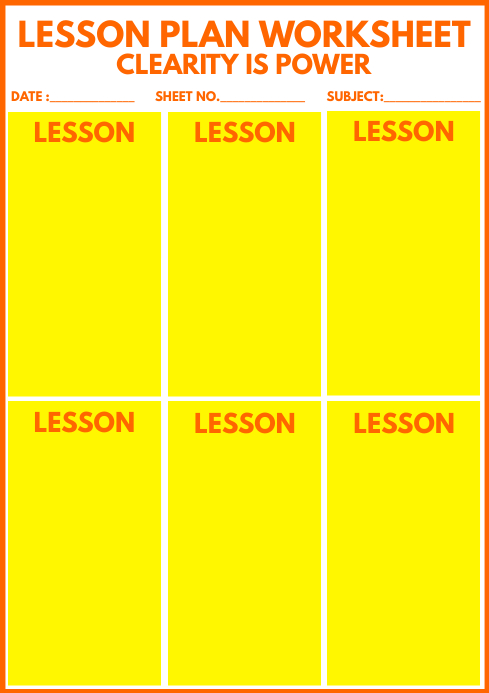 Lesson Plan Worksheet Template | PosterMyWall
