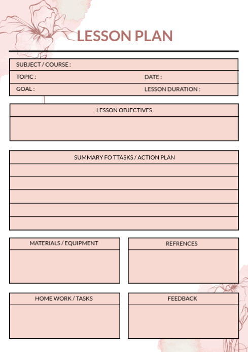 Lesson Planner Printable Template PosterMyWall