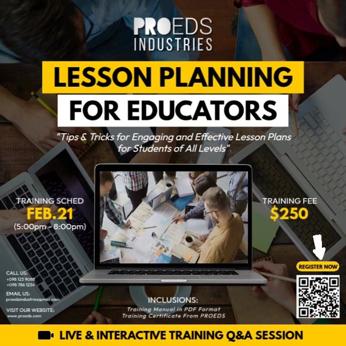 Lesson Planning for Educators Template | PosterMyWall