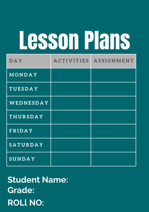 Lesson plans A4 template | PosterMyWall