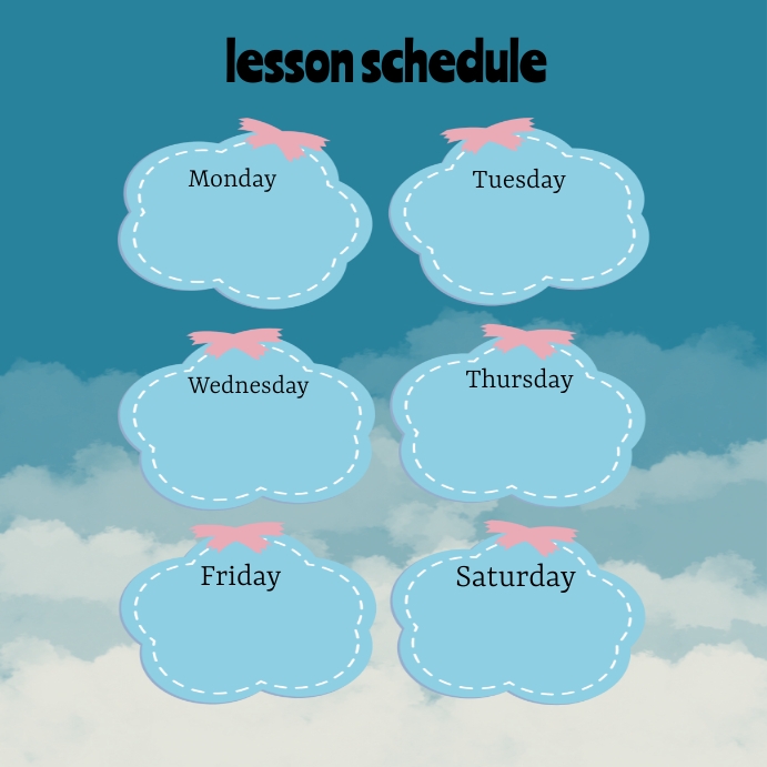 Copy of Lesson schedule | PosterMyWall