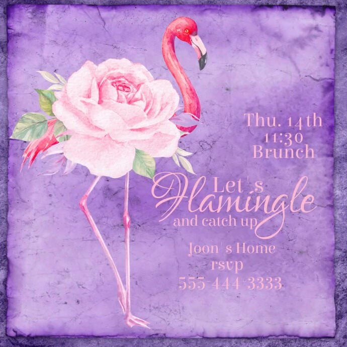 Let's Flamingle Invitation Iphosti le-Instagram template