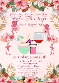Let's Flamingo Women's Get together A6 template