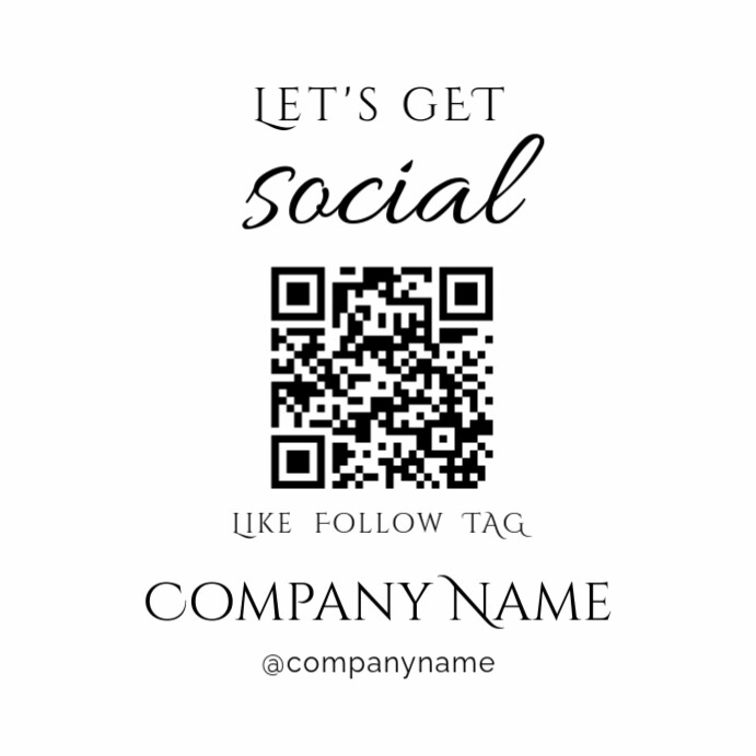 let's get social qr code instagram post banne Template | PosterMyWall