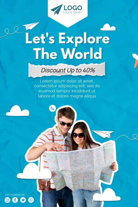 Let's Travel The World Template Poster