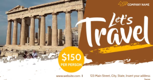 let's travel video advertising Facebook-Anzeige template