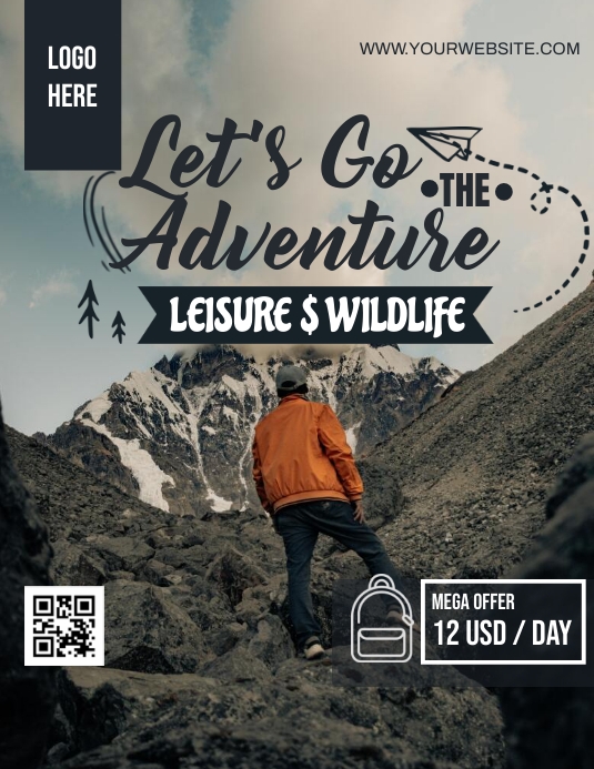 Let's Go Adventure Pamflet (Letter AS) template