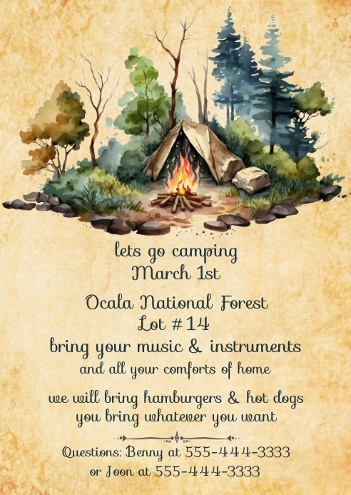 Let's Go Camping Template | PosterMyWall