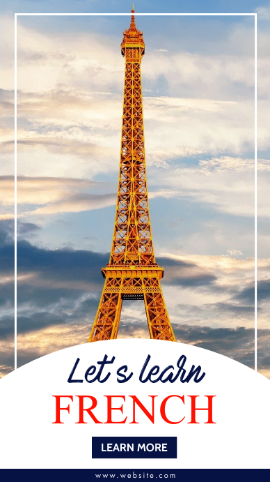 French Instragam let's learn french instagram story advertisem Template | PosterMyWall