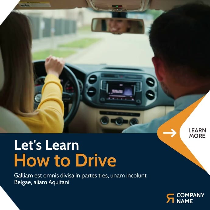 let's learn how to drive instagram post banne template