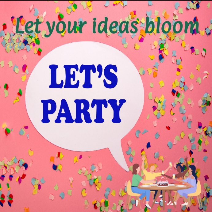 Let's party poster Wpis na Instagrama template