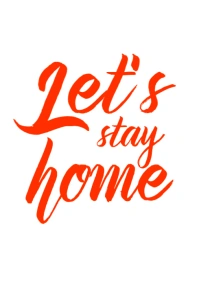 Let's stay home red wall art canva A3 template