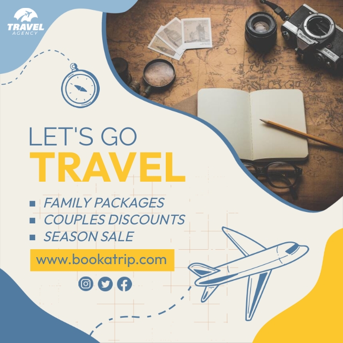 Let's Travel Instagram Post template