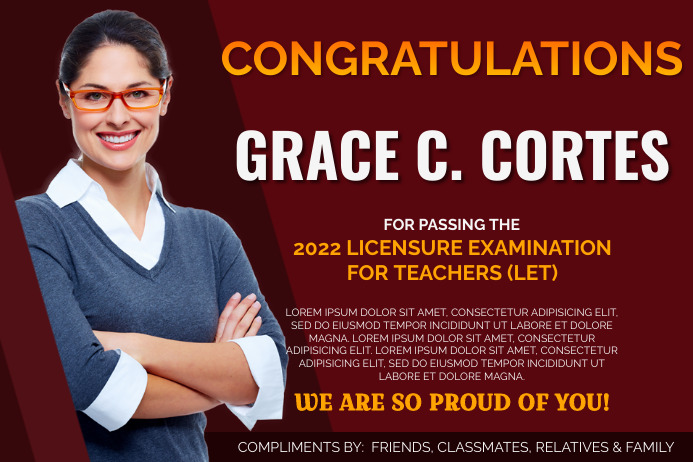 LET Passers - Board Exam Template | PosterMyWall